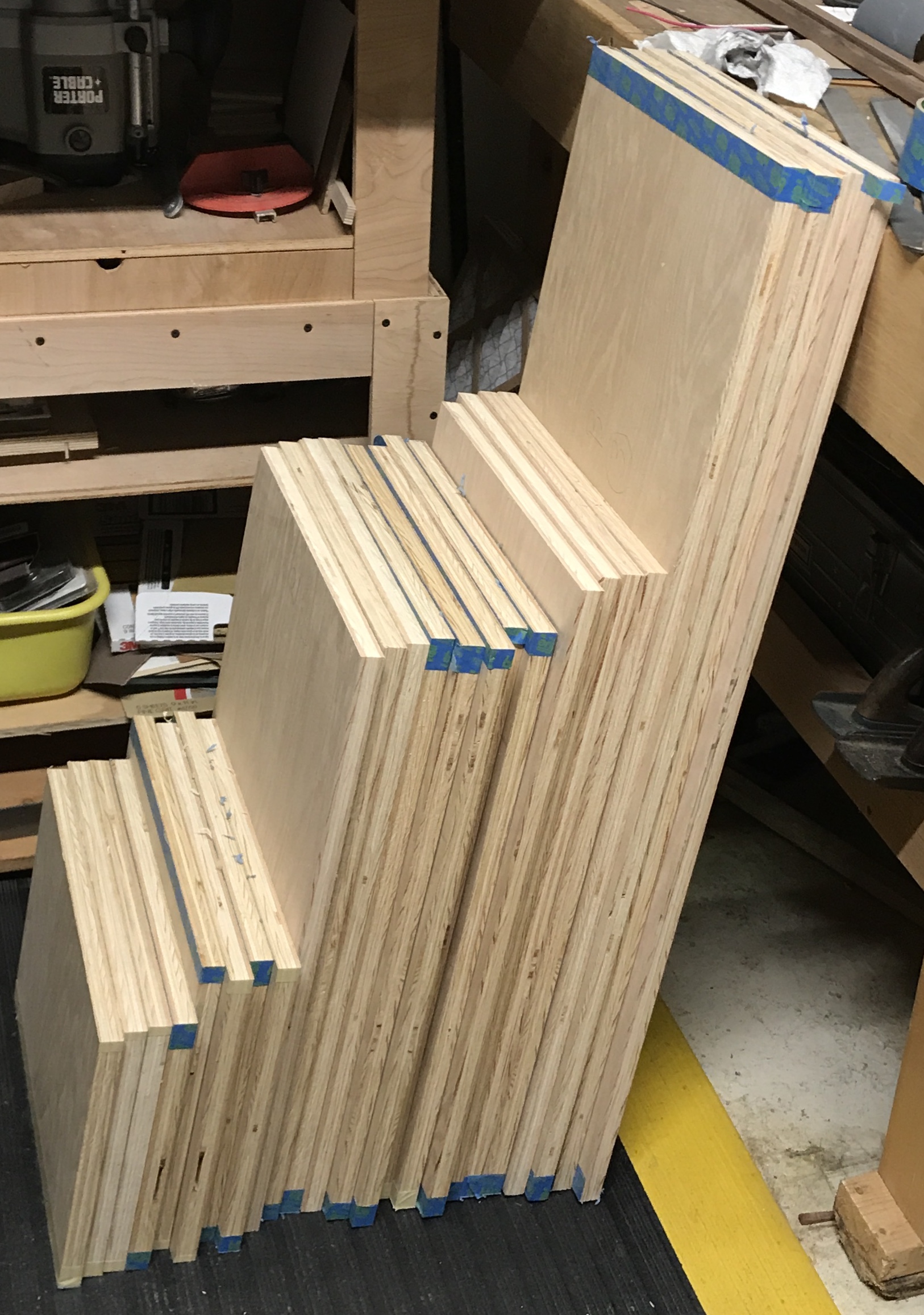 Box shelf parts cut to size